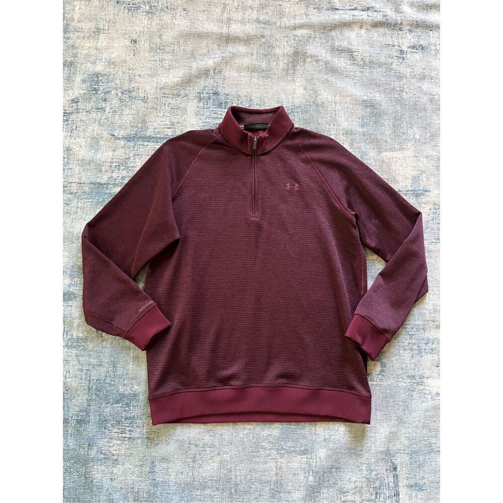 Under Armour Burgundy Purple 1/4 Zip Coldgear Storm Mock Neck Pullover XXL